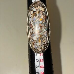 Crushed opal and copper turquoise Ring size 8